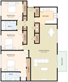 Three Bedroom Two Bath Floor Plan Three Bedroom Two Bath Floor Plan at Laurel Grove, Menlo Park, CA, 94025